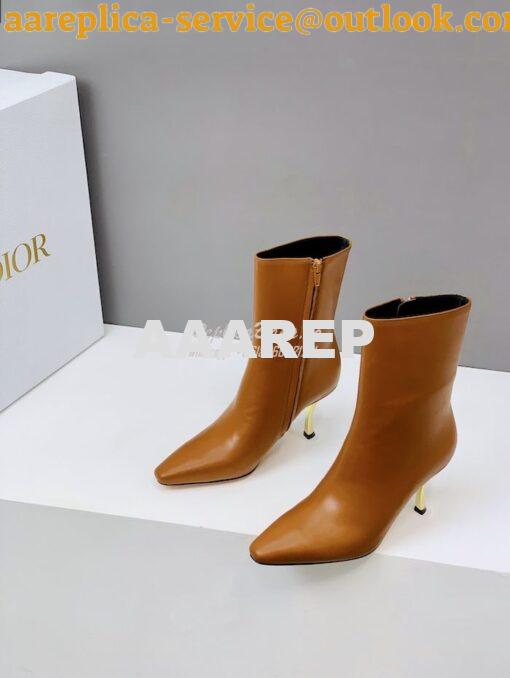 Replica Dior D-Fame Heeled Ankle Boot KDI806 Smooth Calfskin 3
