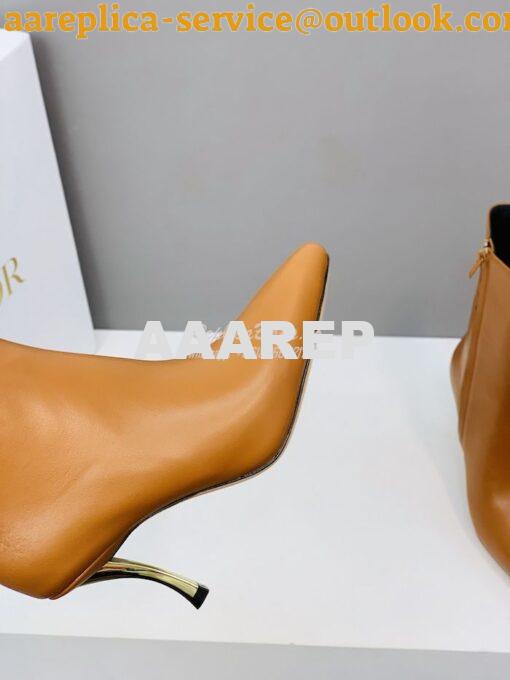 Replica Dior D-Fame Heeled Ankle Boot KDI806 Smooth Calfskin 6