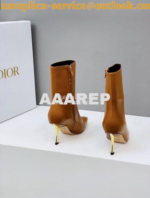 Replica Dior D-Fame Heeled Ankle Boot KDI806 Smooth Calfskin 7