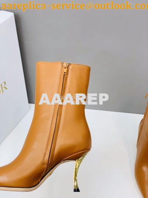 Replica Dior D-Fame Heeled Ankle Boot KDI806 Smooth Calfskin 9