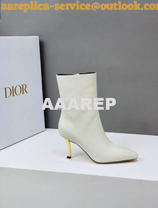 Replica Dior D-Fame Heeled Ankle Boot KDI806 Smooth Calfskin 11