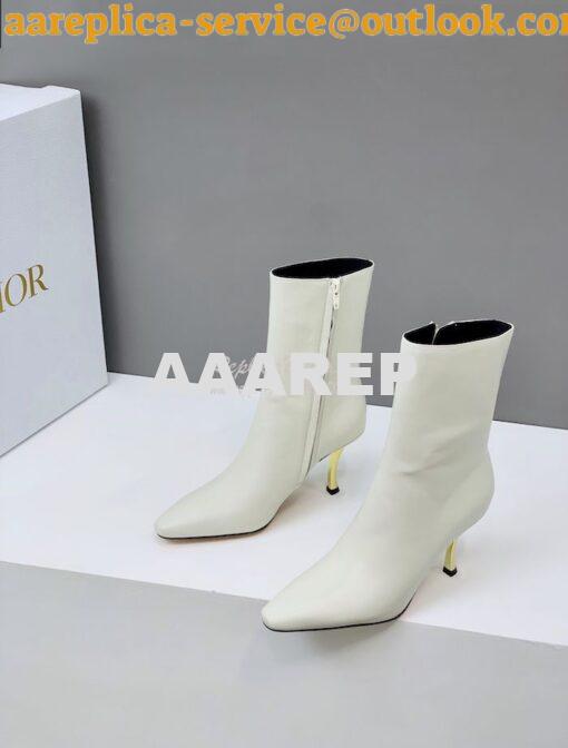 Replica Dior D-Fame Heeled Ankle Boot KDI806 Smooth Calfskin 12