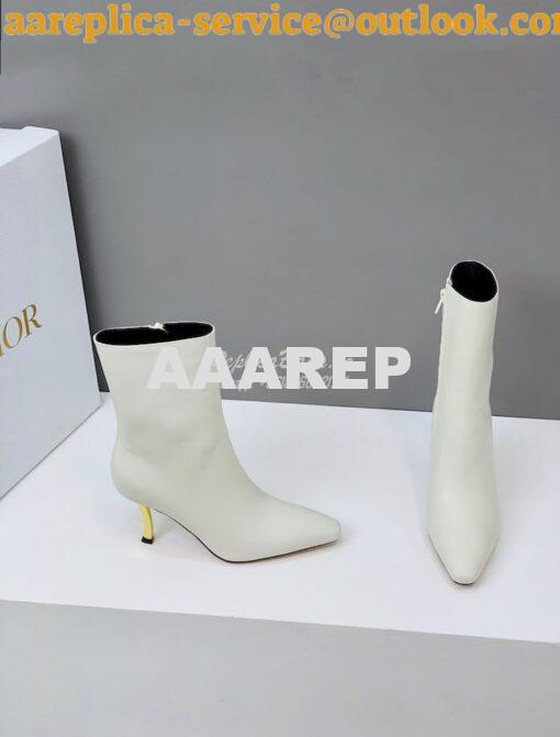 Replica Dior D-Fame Heeled Ankle Boot KDI806 Smooth Calfskin 13