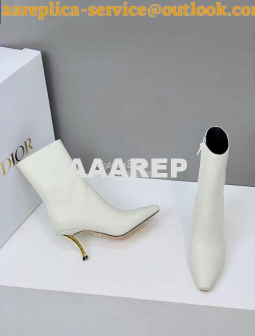 Replica Dior D-Fame Heeled Ankle Boot KDI806 Smooth Calfskin 14