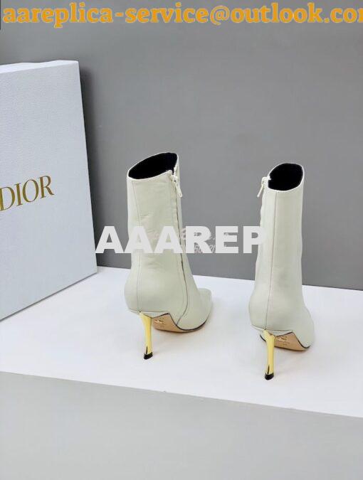 Replica Dior D-Fame Heeled Ankle Boot KDI806 Smooth Calfskin 15