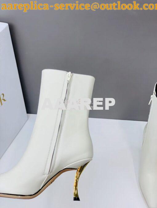 Replica Dior D-Fame Heeled Ankle Boot KDI806 Smooth Calfskin 16