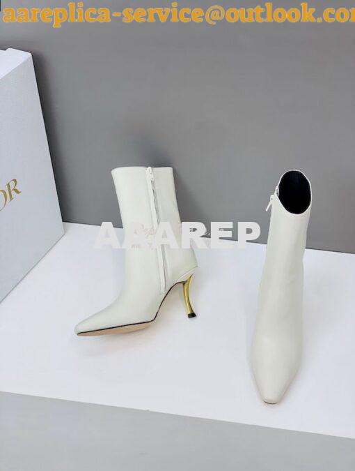 Replica Dior D-Fame Heeled Ankle Boot KDI806 Smooth Calfskin 18