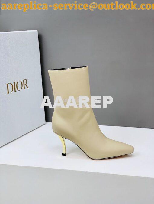 Replica Dior D-Fame Heeled Ankle Boot KDI806 Smooth Calfskin 19