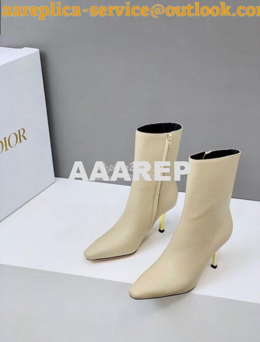 Replica Dior D-Fame Heeled Ankle Boot KDI806 Smooth Calfskin 20