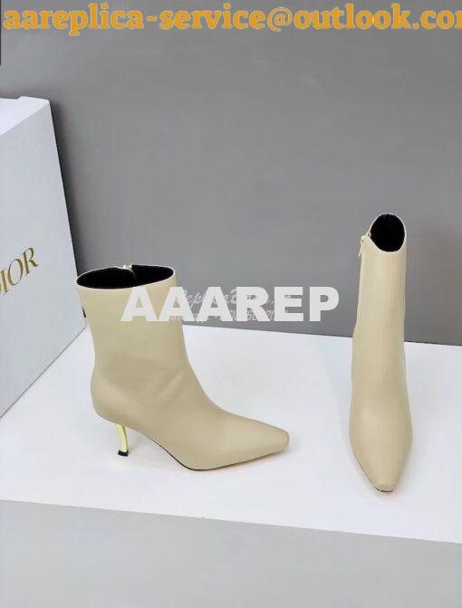 Replica Dior D-Fame Heeled Ankle Boot KDI806 Smooth Calfskin 21
