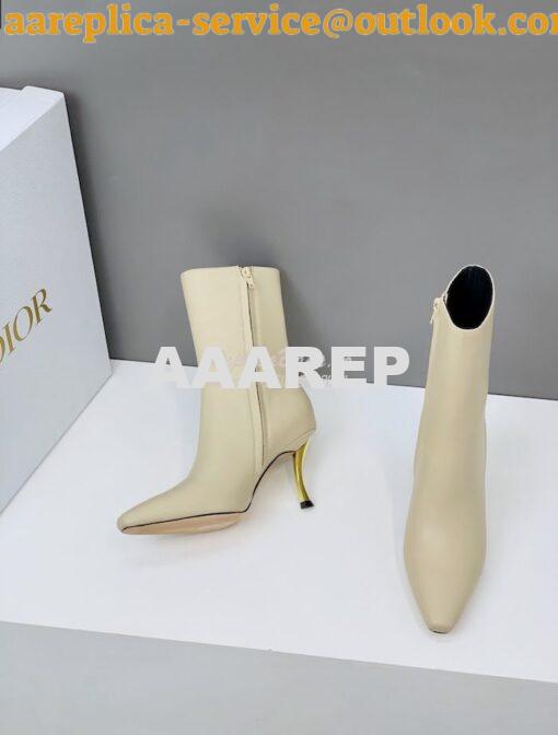 Replica Dior D-Fame Heeled Ankle Boot KDI806 Smooth Calfskin 22