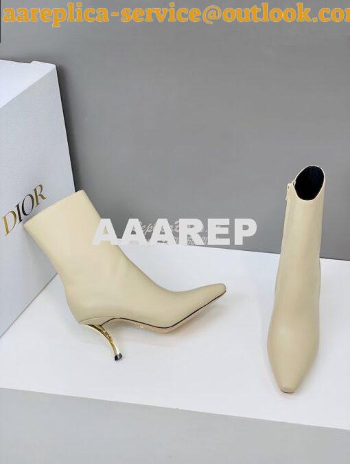 Replica Dior D-Fame Heeled Ankle Boot KDI806 Smooth Calfskin 23