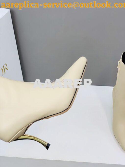 Replica Dior D-Fame Heeled Ankle Boot KDI806 Smooth Calfskin 24