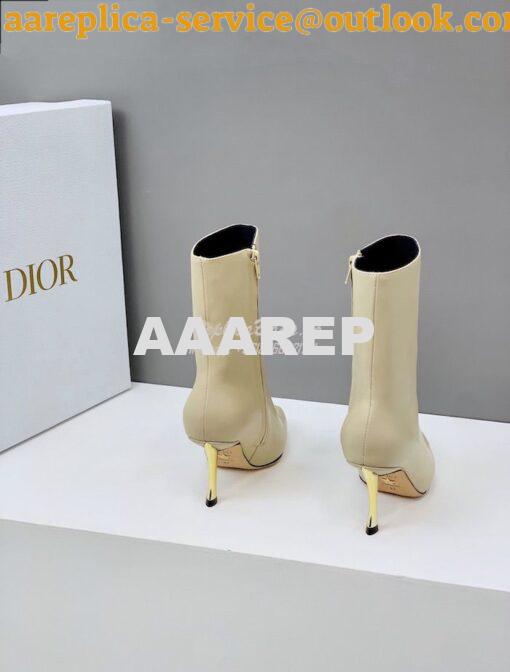 Replica Dior D-Fame Heeled Ankle Boot KDI806 Smooth Calfskin 25