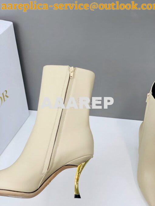 Replica Dior D-Fame Heeled Ankle Boot KDI806 Smooth Calfskin 26