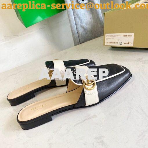 Replica Gucci Women's slipper Matelassé Chevron with Double G 670398 4