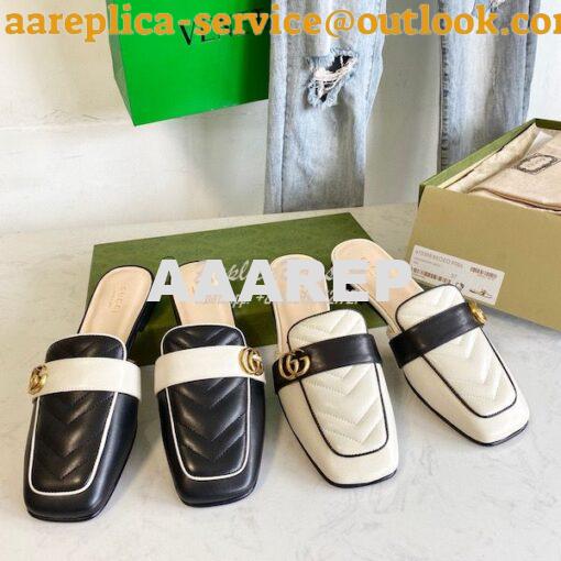 Replica Gucci Women's slipper Matelassé Chevron with Double G 670398 8