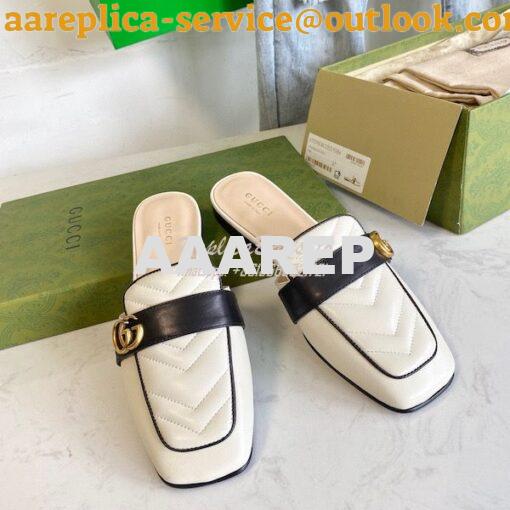 Replica Gucci Women's slipper Matelassé Chevron with Double G 670398 9