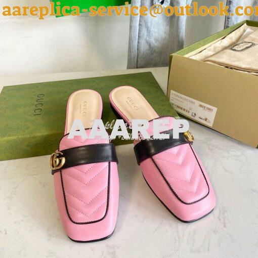 Replica Gucci Women's slipper Matelassé Chevron with Double G 670398 13