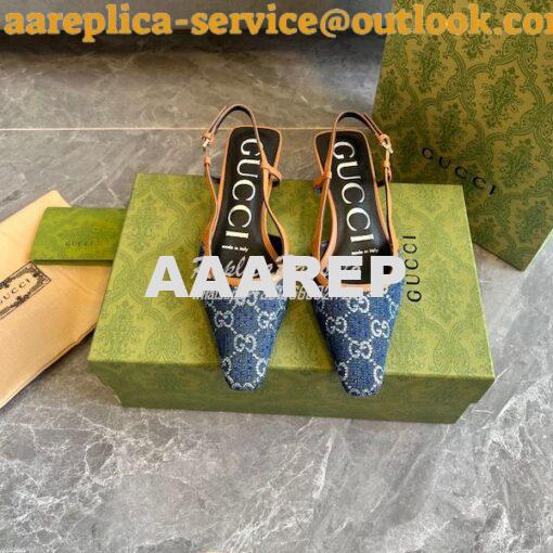 Replica Gucci Aria Women's GG Slingback Pump 675441 GG Canvas with cry 2