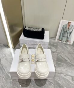 Replica Dior Code Loafer White Brushed Calfskin KDB749