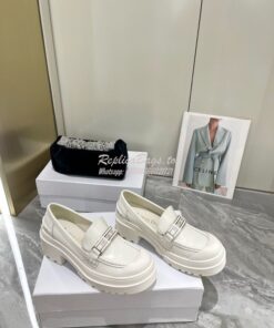 Replica Dior Code Loafer White Brushed Calfskin KDB749 2