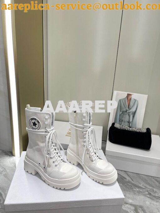 Replica Dior D-Rise Boot White Technical Fabric and Calfskin KCI768 2