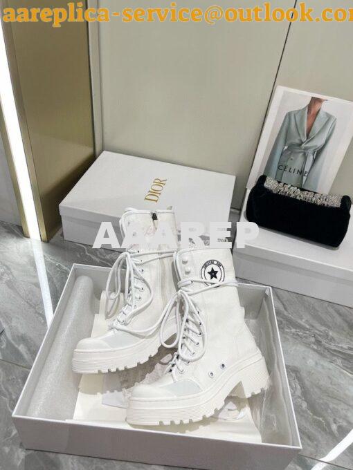 Replica Dior D-Rise Boot White Technical Fabric and Calfskin KCI768 7