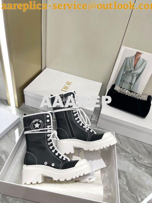 Replica Dior D-Rise Boot Black Technical Fabric and Calfskin KCI768 2