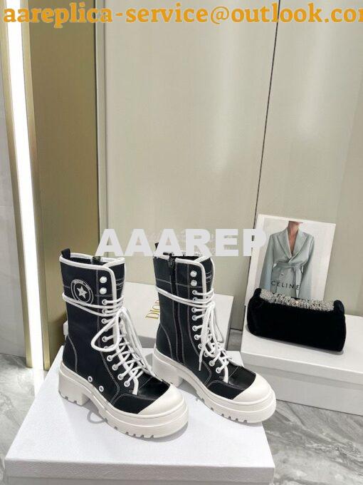 Replica Dior D-Rise Boot Black Technical Fabric and Calfskin KCI768 4
