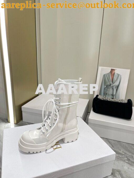 Replica Dior D-Rise Boot White Technical Fabric and Calfskin KCI768 10