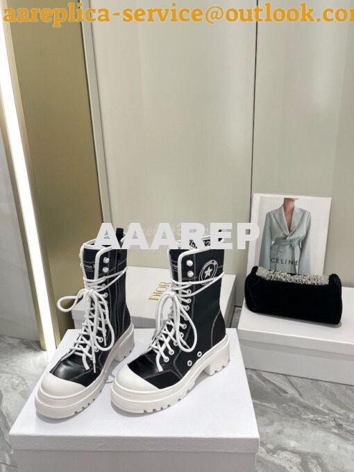 Replica Dior D-Rise Boot Black Technical Fabric and Calfskin KCI768 5