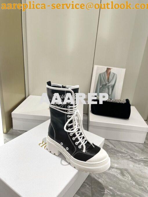 Replica Dior D-Rise Boot Black Technical Fabric and Calfskin KCI768 7