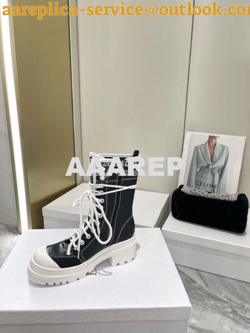 Replica Dior D-Rise Boot Black Technical Fabric and Calfskin KCI768 8
