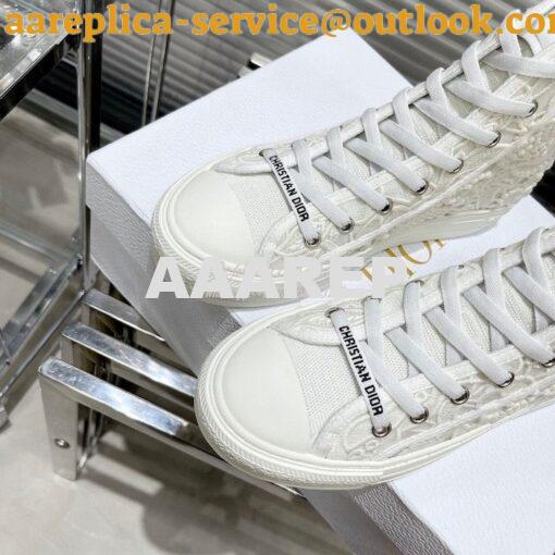 Replica Dior Walk'N'Dior High-top Sneaker White Macramé Embroidered Co 7