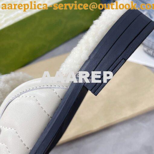 Replica Gucci Aria Slipper With Double G 670400 White Chevron Matelass 9