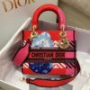 Replica Dior Medium Lady D-Lite Bag Bright Pink Multicolor D-Flower Po