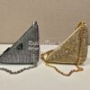 Replica Prada Triangle Satin Mini-bag With Crystals 1BC190 Gold 11