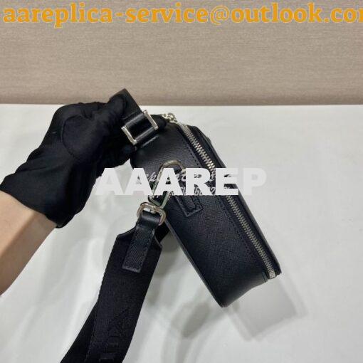 Replica Prada Medium Brique Saffiano Leather Bag 2VH069 Black 6