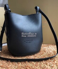 Replica Burberry Leather and Haymarket Check Crossbody Bucket Bag 4057