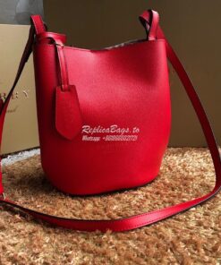 Replica Burberry Leather and Haymarket Check Crossbody Bucket Bag 4057