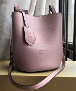 Replica Burberry Leather and Haymarket Check Crossbody Bucket Bag 4057