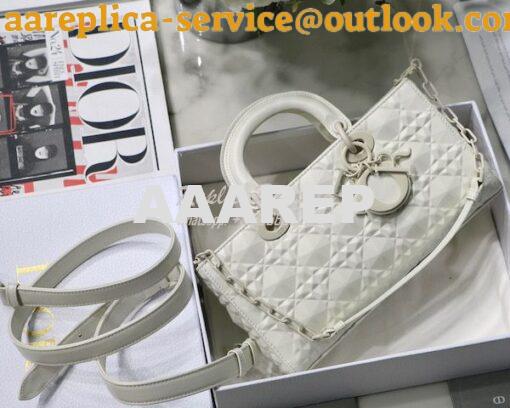 Replica Dior Lady D-Joy Bag Latte Cannage Calfskin with Diamond Motif 2
