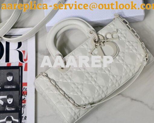 Replica Dior Lady D-Joy Bag Latte Cannage Calfskin with Diamond Motif 3