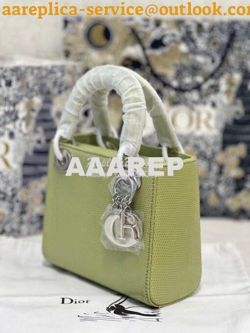 Replica Dior Lizard Leather Mini Lady Dior Bag in Avocado 2