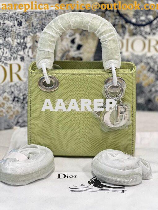 Replica Dior Lizard Leather Mini Lady Dior Bag in Avocado 6