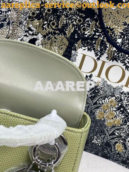 Replica Dior Lizard Leather Mini Lady Dior Bag in Avocado 7
