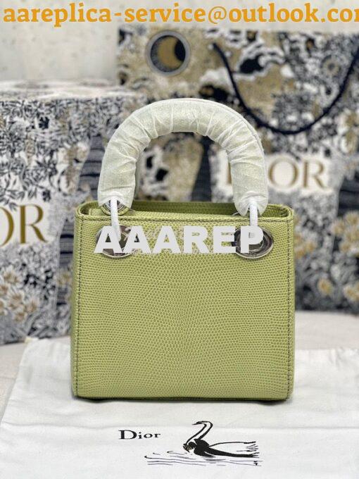 Replica Dior Lizard Leather Mini Lady Dior Bag in Avocado 8