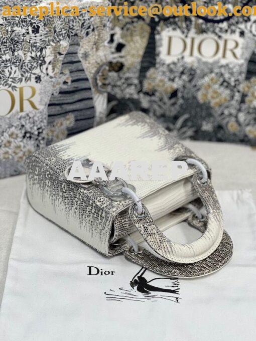 Replica Dior Lizard Leather Mini Lady Dior Bag in Natural Lizard Himal 4
