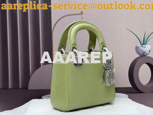 Replica Dior Lizard Leather Mini Lady Dior Bag in Avocado 11